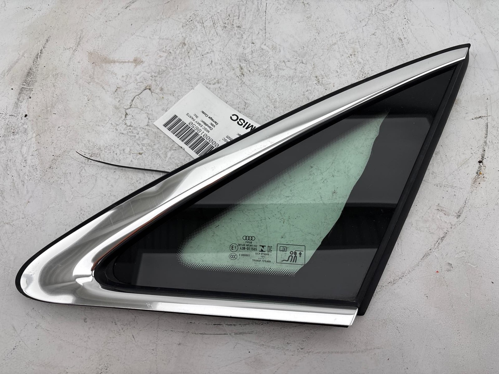 2020-2024 Audi S4 / A4 Quattro Rear Right Window Quarter Glass OEM