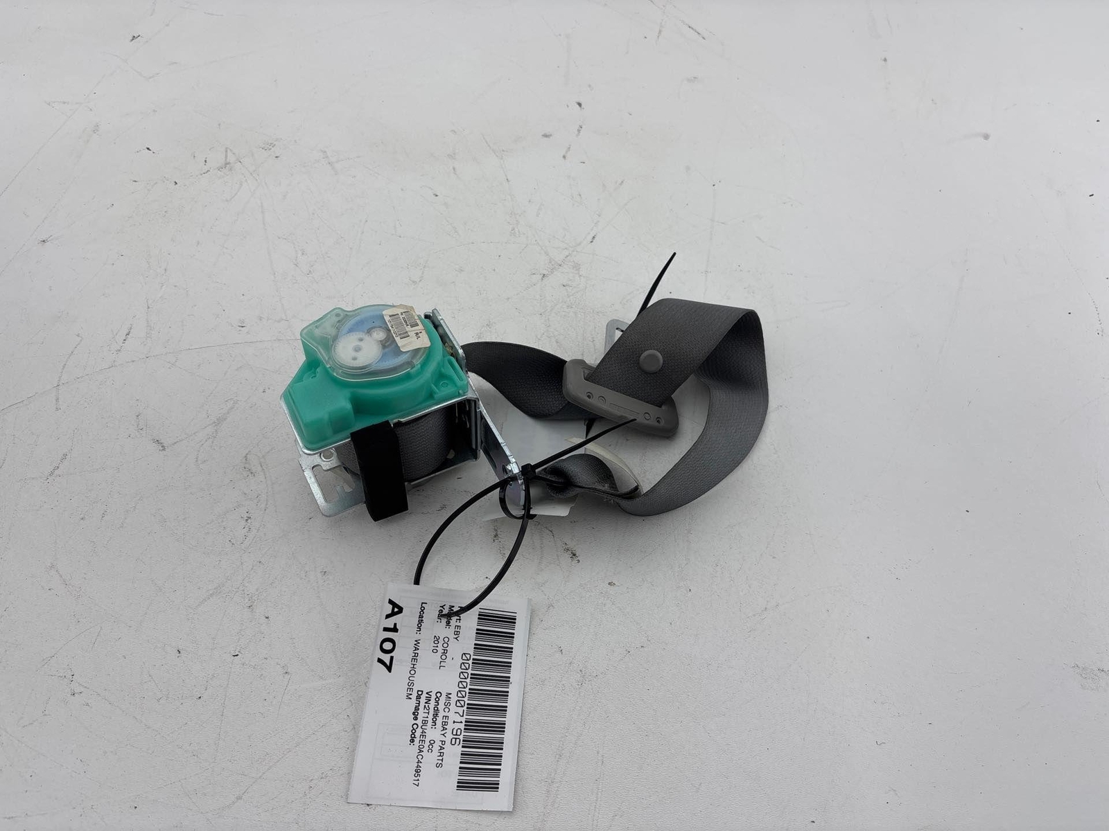 Rh 2009-2010 Toyota Corolla Rear Right Passenger Side Seat Belt Retractor Oem