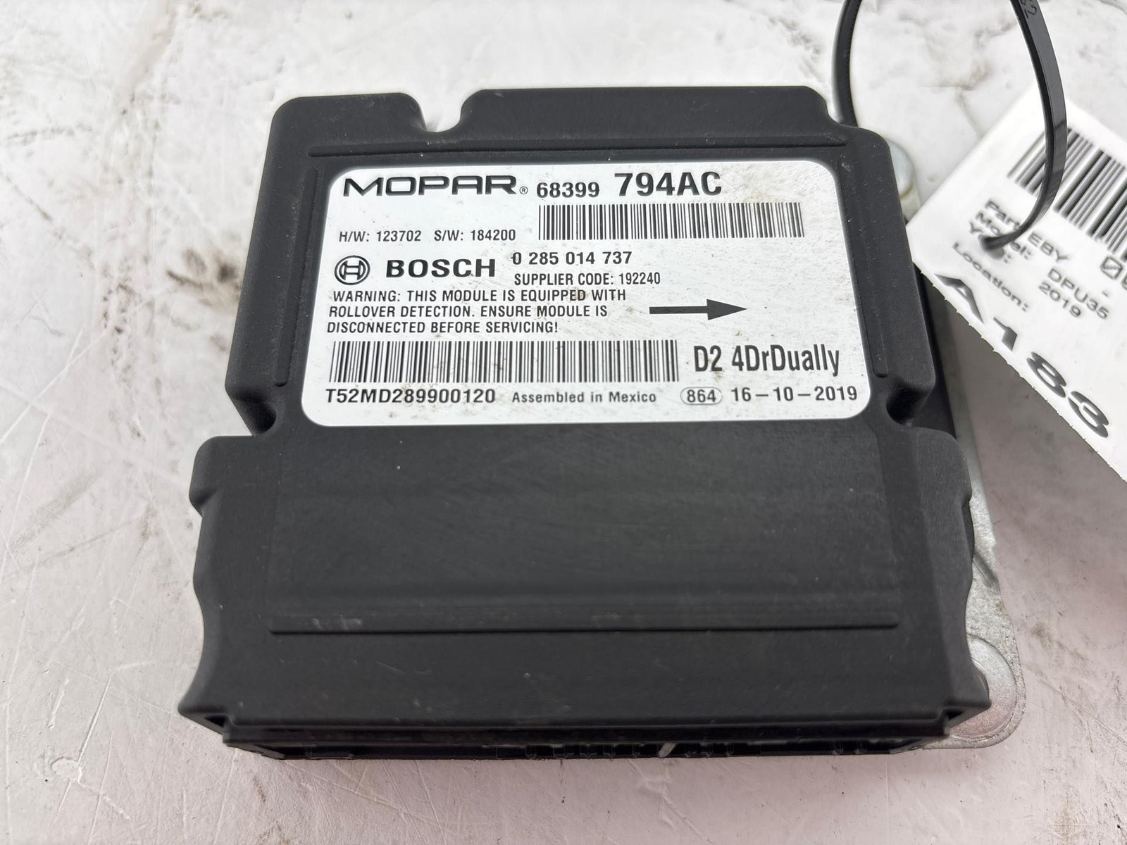 2019 Ram 3500 Pickup DRW Control Module Unit OEM