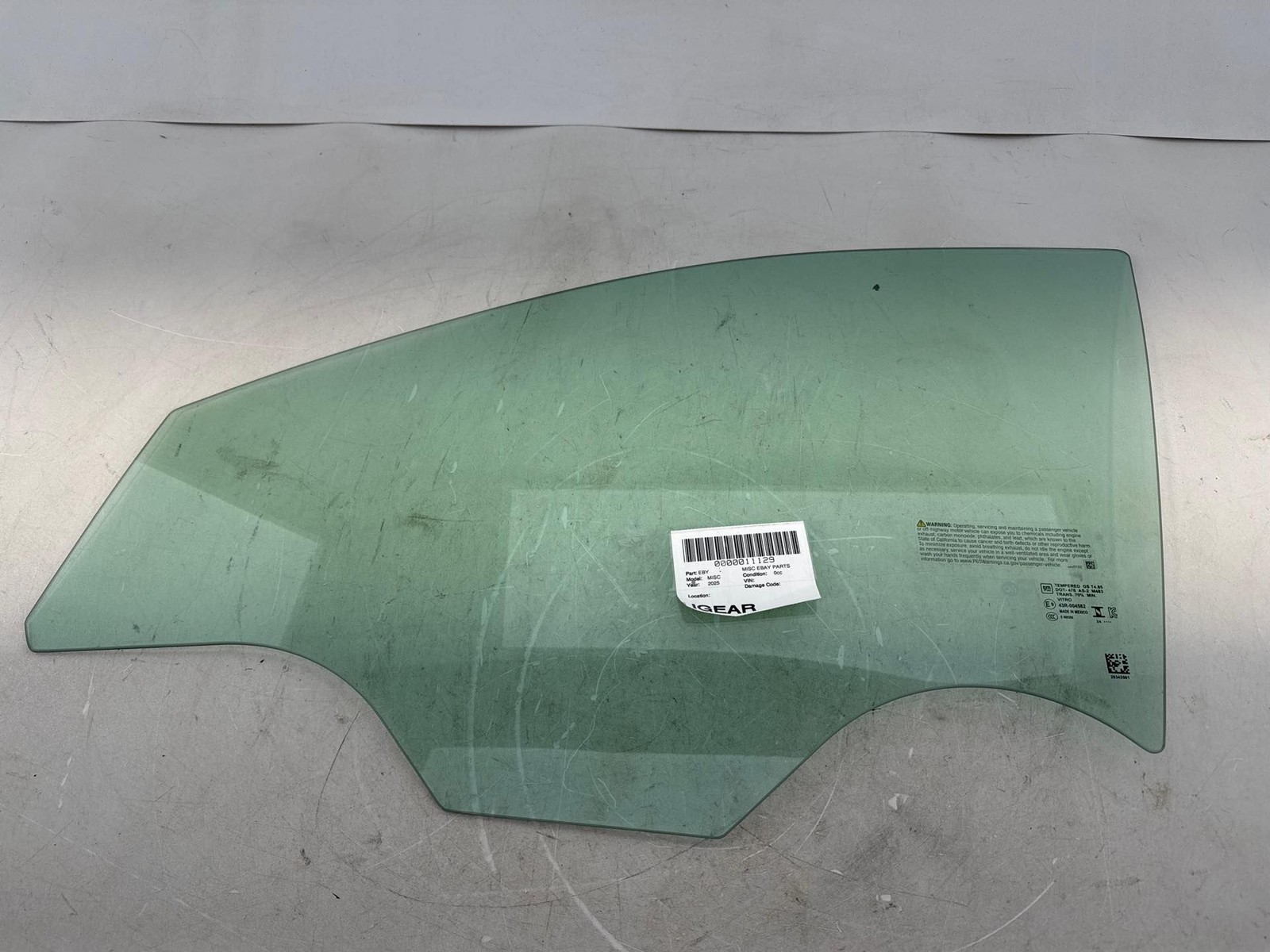 2024-2025 CHEVROLET EQUINOX EV FRONT LEFT DRIVER SIDE DOOR WINDOW GLASS OEM