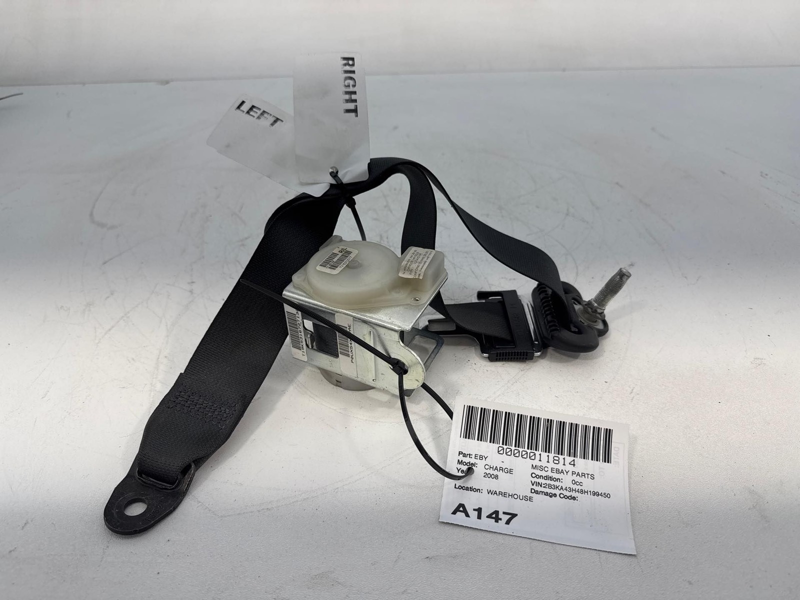 2008-2010 DODGE CHARGER REAR LEFT SIDE SEAT BELT OEM P0UX54XDVAE