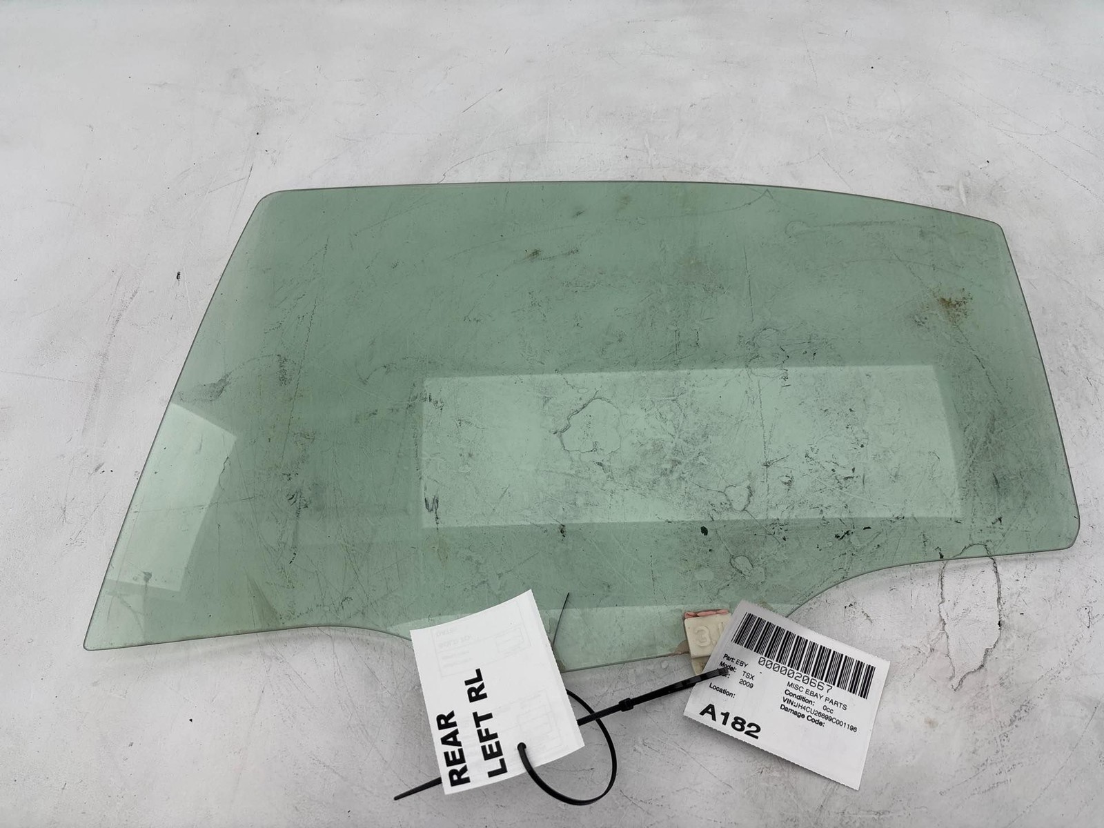 2009 - 2014 Acura TSX Rear Left Driver Side Door Window Glass OEM