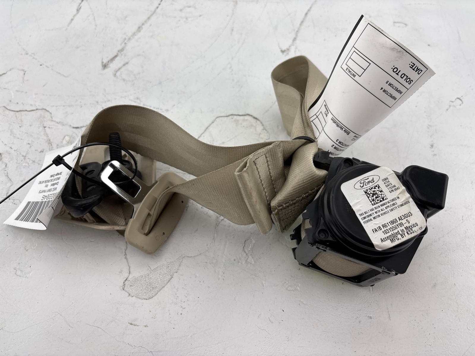 2016-2018 Lincoln MKX Rear Right Seat Belt Retractor OEM