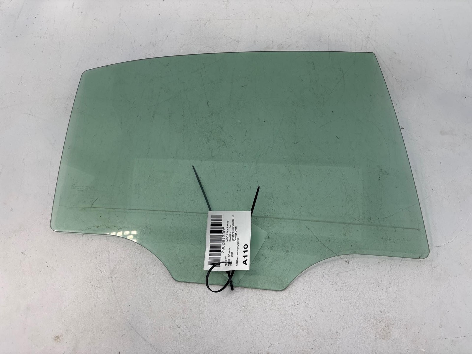 2006 - 2010 HYUNDAI SONATA REAR RIGHT PASSENGER SIDE DOOR WINDOW GLASS OEM