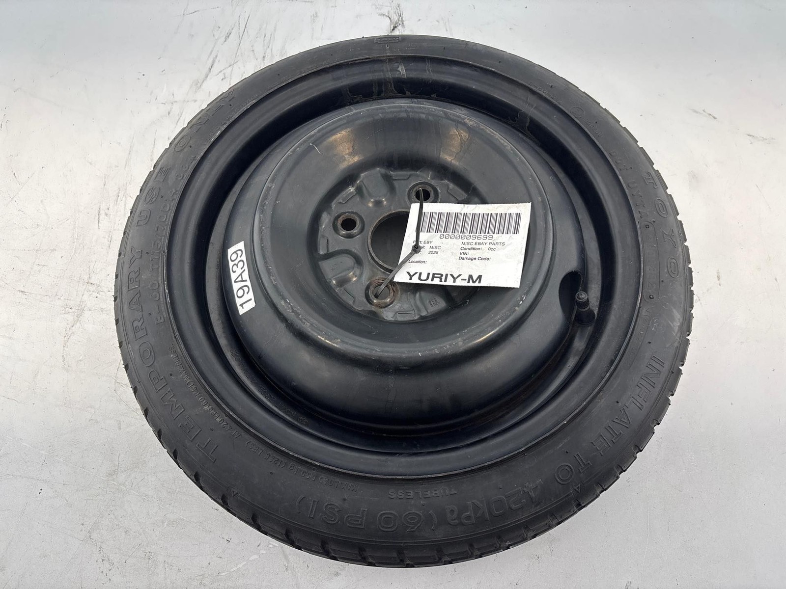 SPARE WHEEL RIM 14x4 TIRE TOYO T115/70 D14 88M Bolt Pattern 4x100 mm