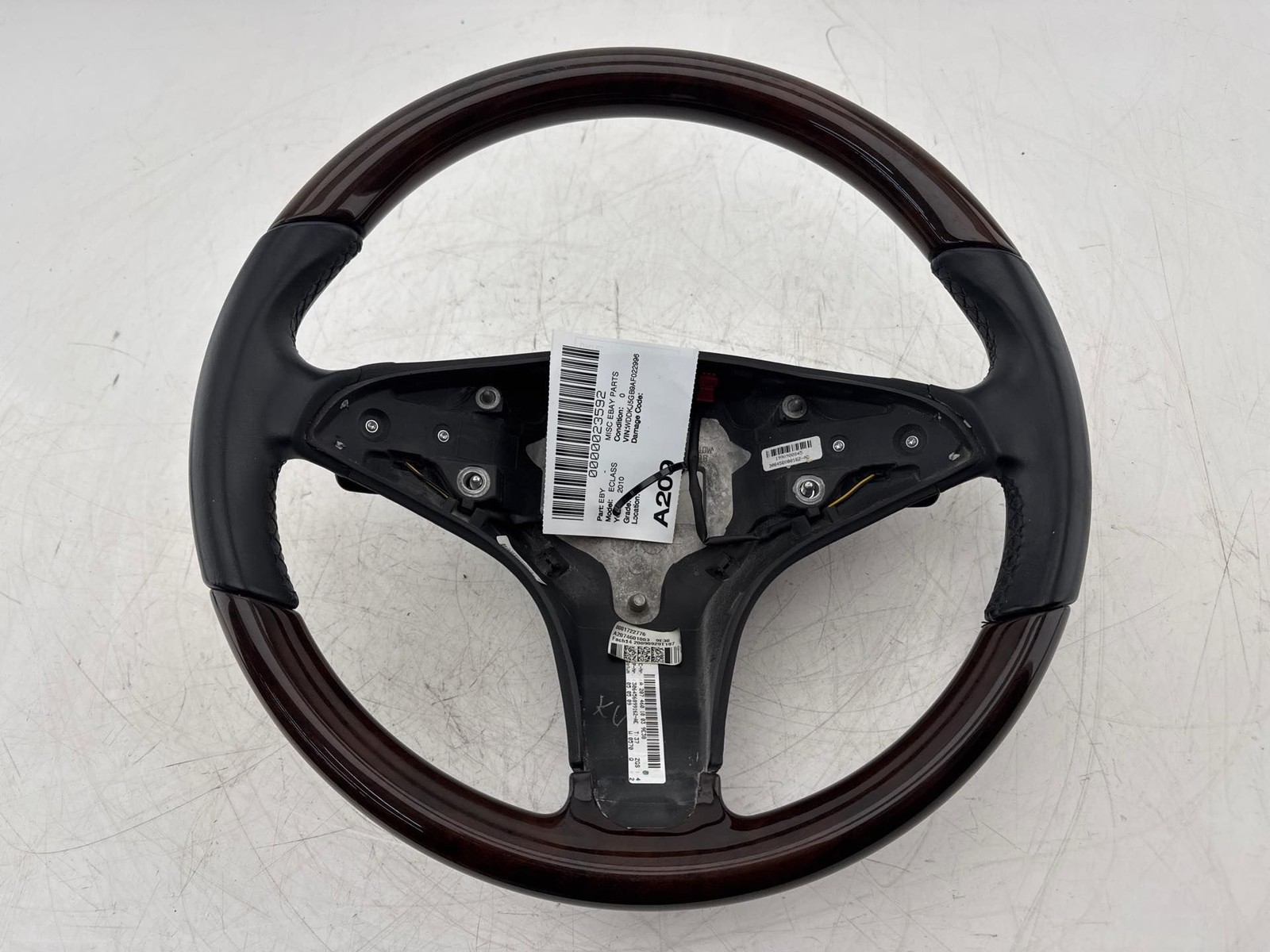 10-11 Mercedes Benz E350 Steering Wheel Wood Leather Black OEM