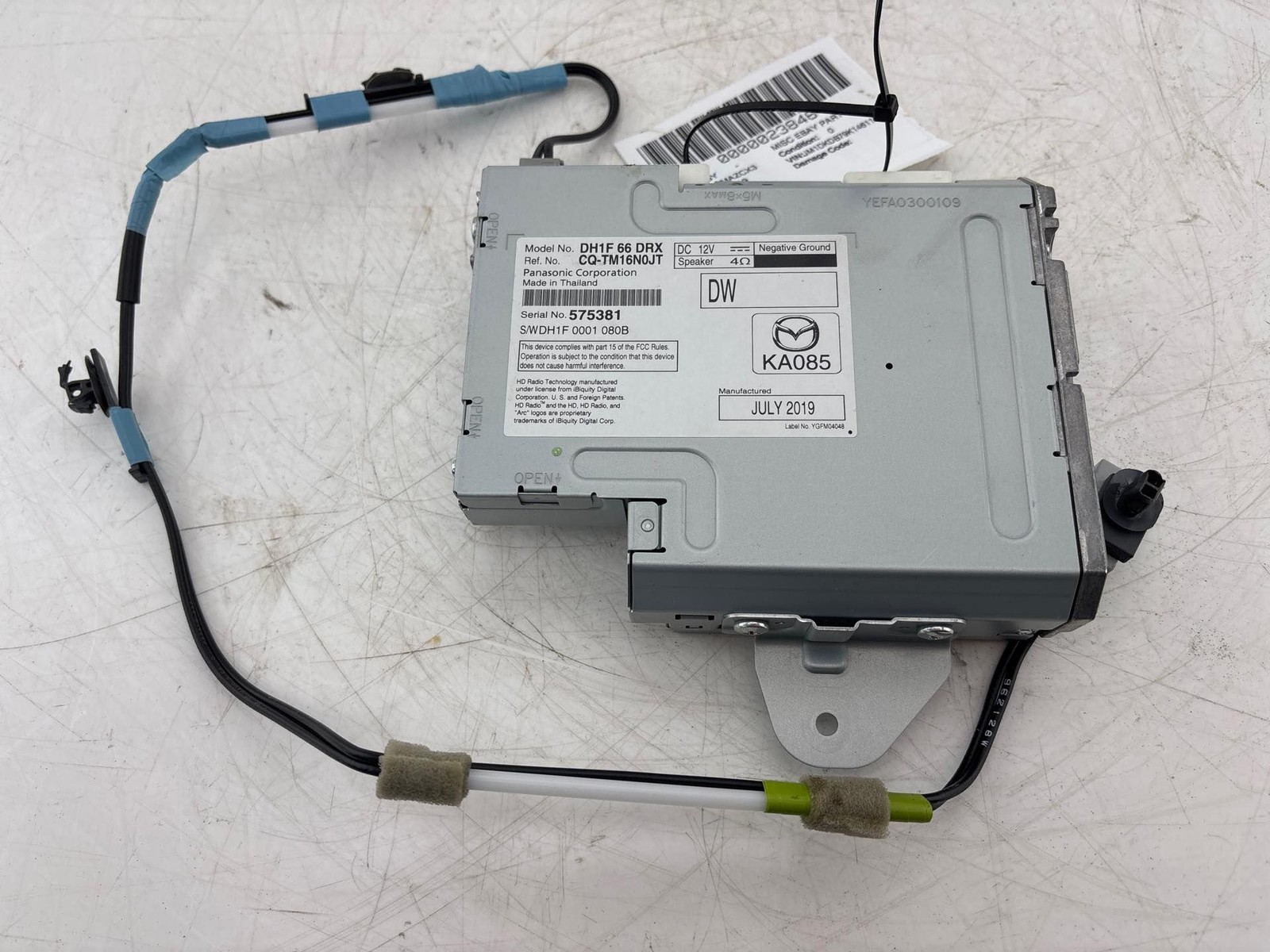 2018-2021 Mazda CX-3 Radio Tuner Control Module OEM DH1F66DRX