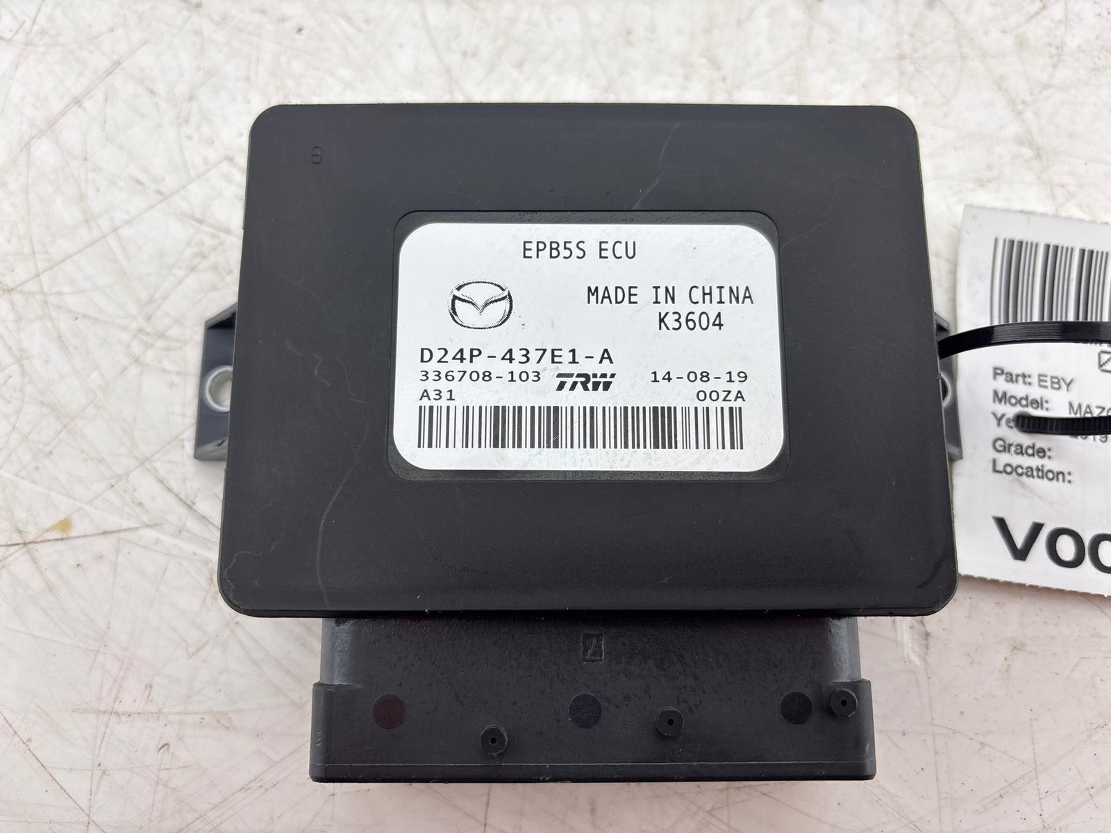 2019 Mazda CX-3 Electric Parking Control Module OEM D24P-437E1-A