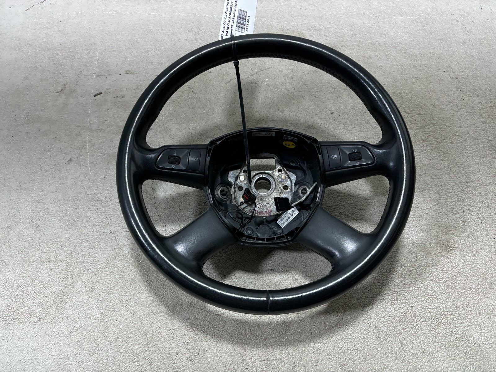 2007-2009 Audi Q7 4L 4-Spoke Heated Steering Wheel Leather Black OEM 4F0-419-091