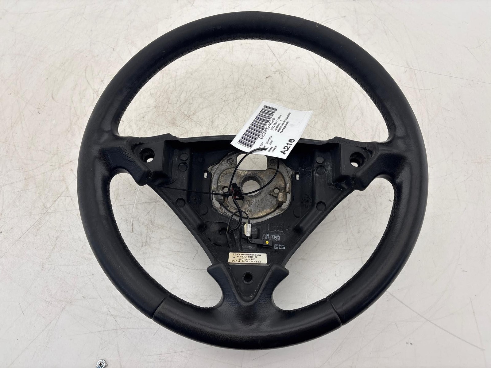 2003 - 2010 Porsche Cayenne Steering Wheel Black Leather OEM