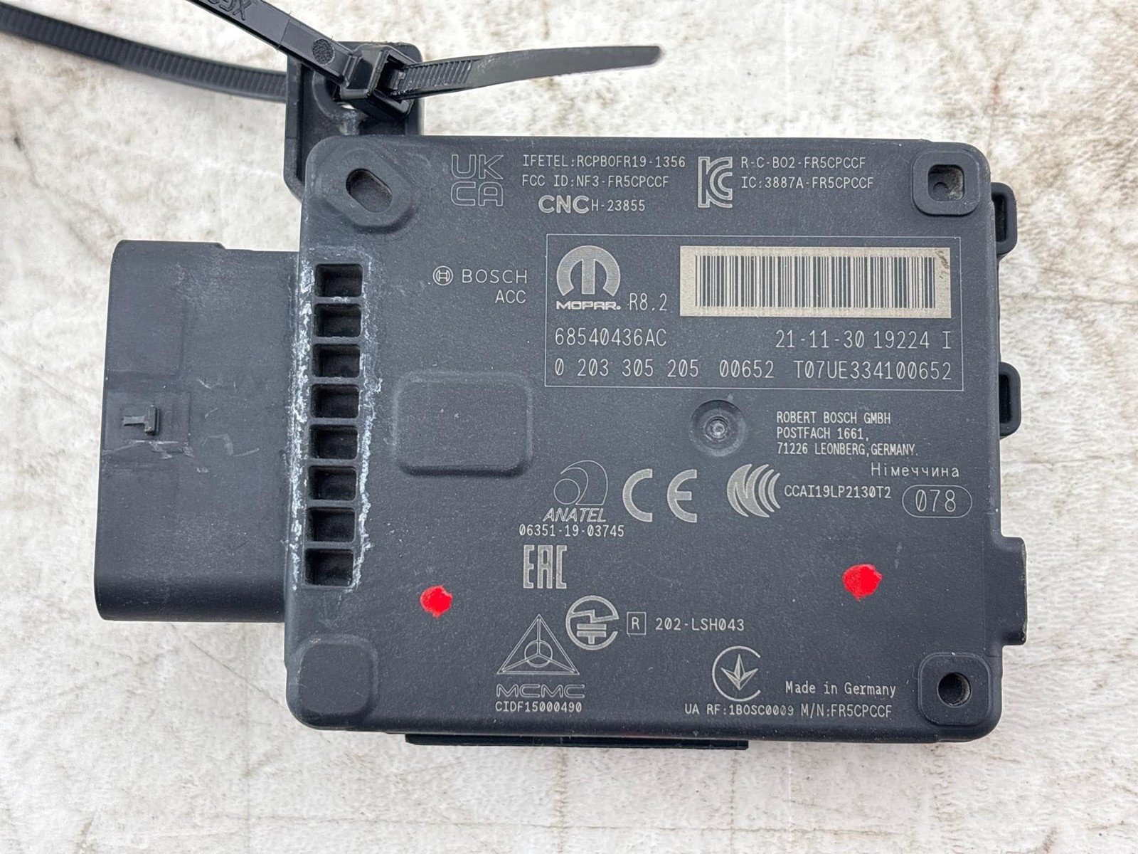2021 - 2025 Chrysler Pacifica Cruise Control Distance Sensor Radar Module OEM