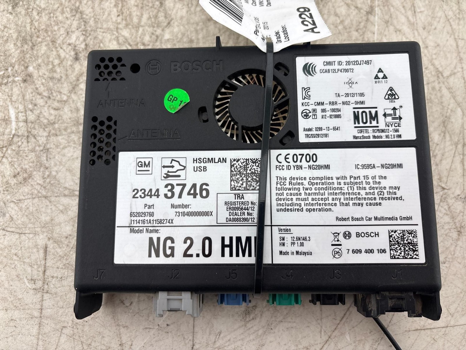 2015 Chevy Silverado 3500 Human Machine Interface HMI Control Module OEM